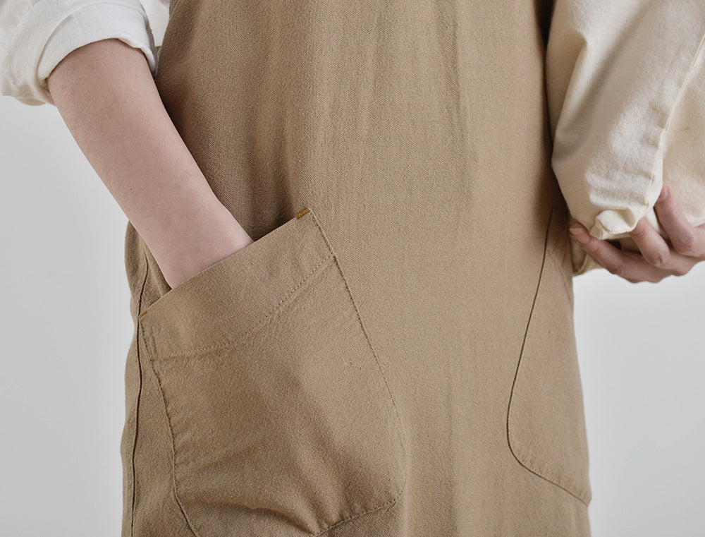 Gohobi Japanese Minimalist Linen Gardening Apron