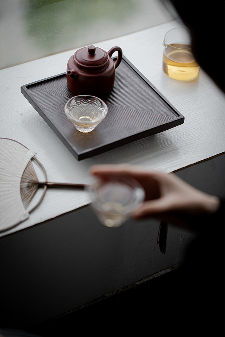 Gohobi Japanese-style Wabi-Sabi Ebony Black Square Tray 004