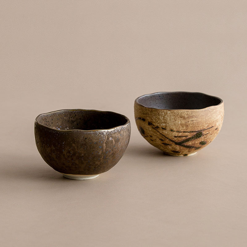 Gohobi Japanese Minoyaki Coarse Pottery Rice Bowl – Wabi Sabi Handmade Soup Bowl | Made in Japan