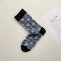 Gohobi Japanese Embossed Flower Mid-Calf Socks
