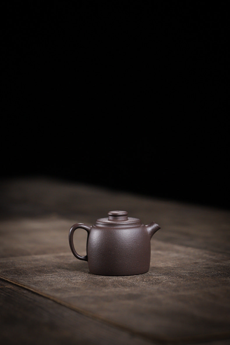 Gohobi Handmade Yixing Purple Zisha Clay Teapot  – 100ml Original Ore Sky Blue Clay Xiao Julun (Small Giant Wheel) Style, Thin-Walled Gongfu Teapot with Built-in Filter