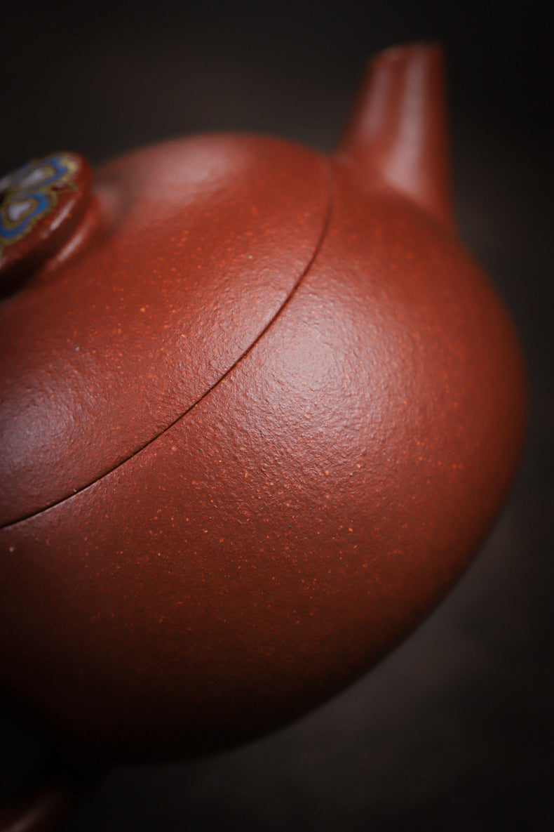 Gohobi Handmade Yixing Zisha Sandy Purple Clay Teapot – 90ml Handmade Original Ore Jiangpo Clay Bowl-Shaped Teapot, Thin Body with Built-in Filter, Gongfu Small Teaware