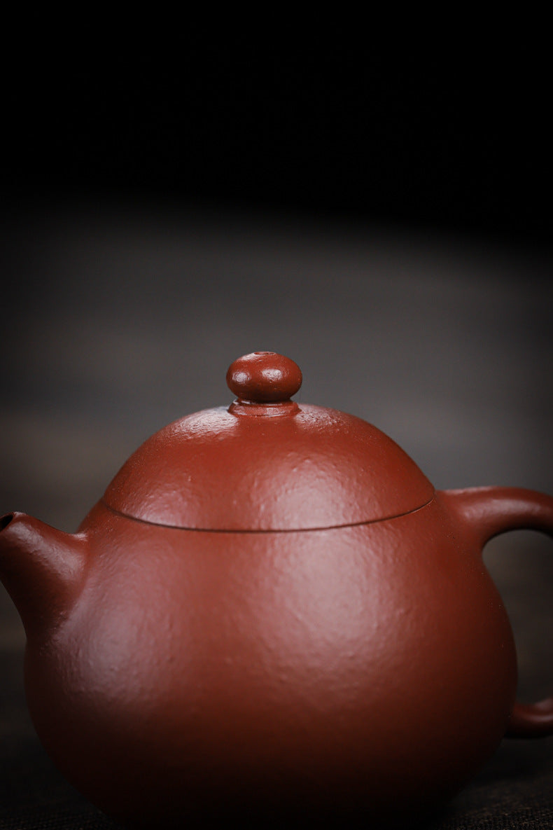 Gohobi Handmade Yixing Red Zisha Clay Teapot – 150ml Handmade Original Ore Raw Zhuni Clay Wen Dan Style Teapot with Built-in Filter, Small Gongfu Purple Clay Teaware
