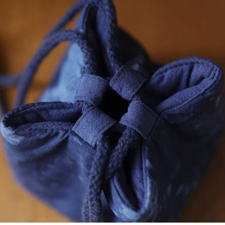 Gohobi Dyed Fabric Teaware Storage Travel Bag Shifuku