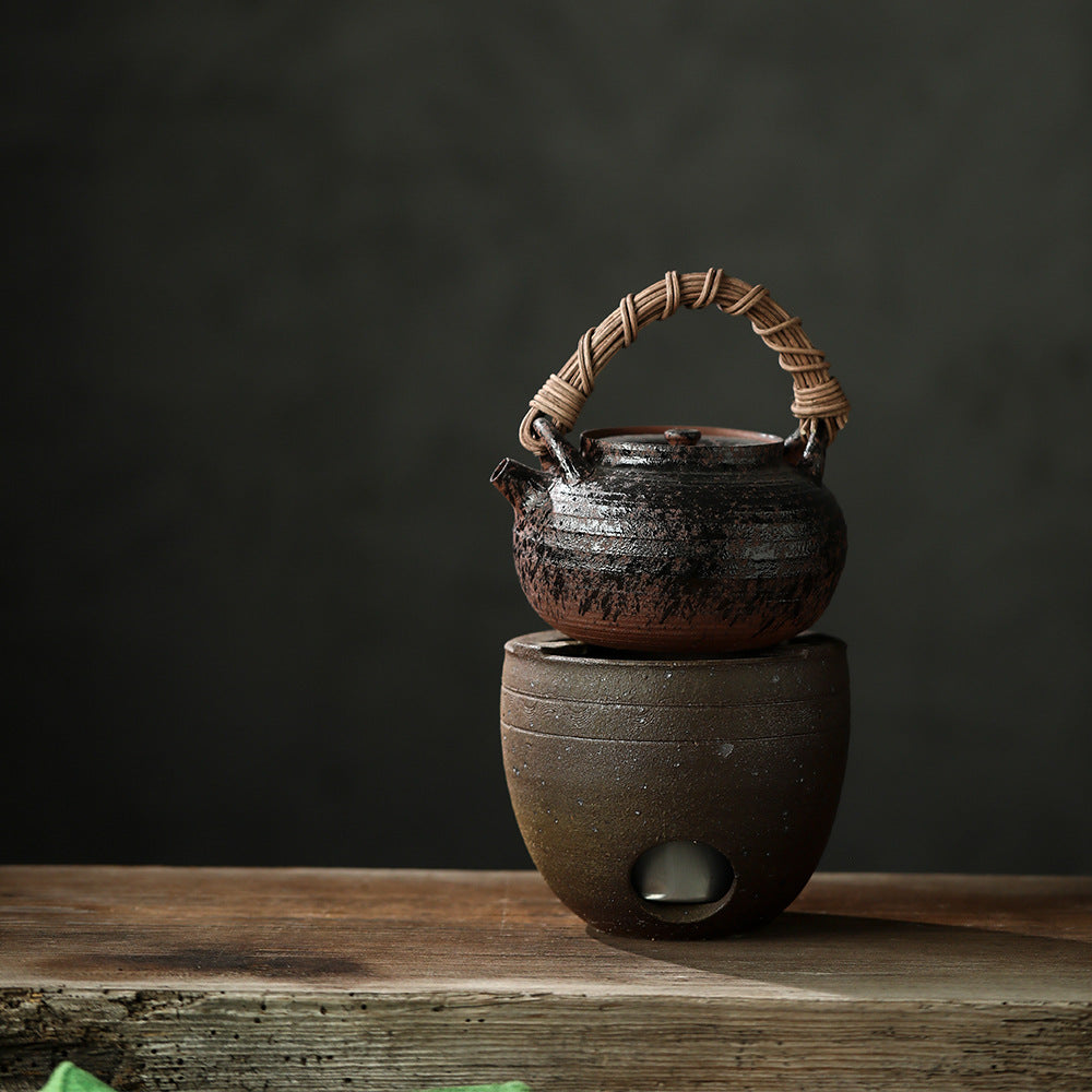 Gohobi Ceramic Alcohol Lamp Tea Stove – Handmade Old Rock Clay Tea Warmer