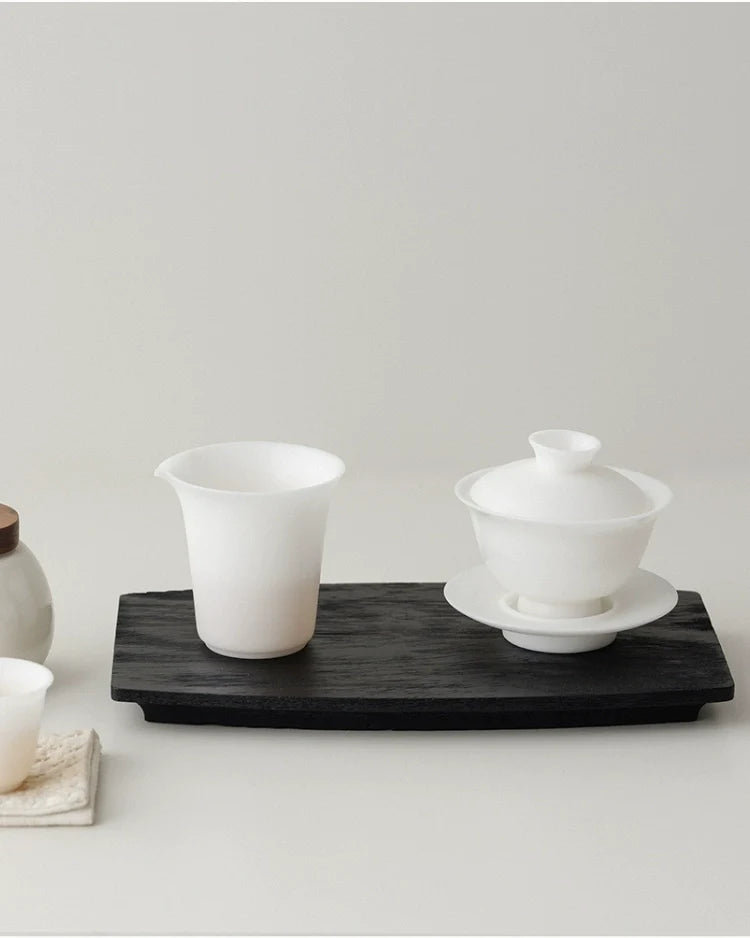 Gohobi Japanese-style Wabi-Sabi Carbonised Wood Black Tray 003