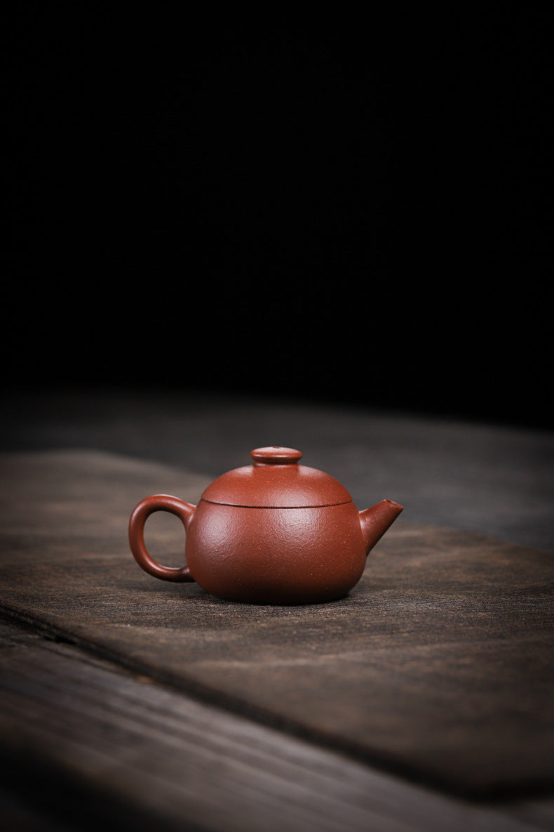 Gohobi Handmade Yixing Zisha Sandy Purple Clay Teapot – 90ml Handmade Original Ore Jiangpo Clay Bowl-Shaped Teapot, Thin Body with Built-in Filter, Gongfu Small Teaware