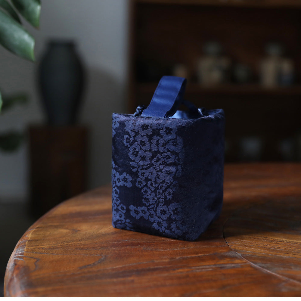 Gohobi Weaving Brocade Silk Fabric Teaware Storage Travel Bag Shifuku