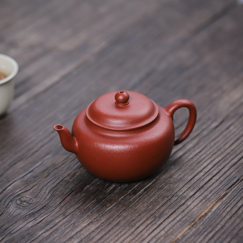 Gohobi Yixing Red Zisha Clay Teapot – 140ml Handmade Thin-Walled Lotus Seed Style Teapot, Original Ore Zhuni Clay, Small Gongfu Teapot with Built-in Filter