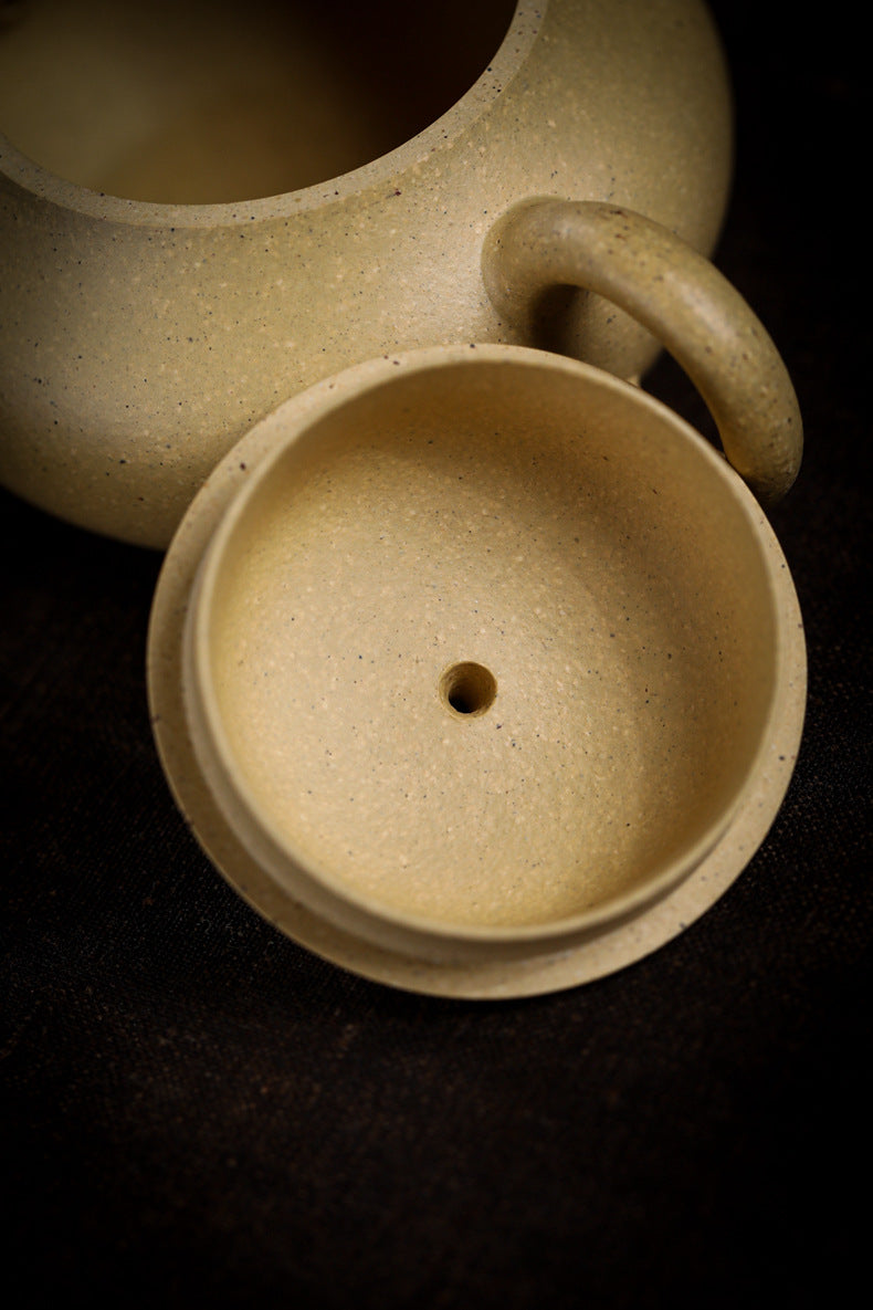Gohobi Handmade Yixing Green Zisha Clay Junde Teapot – 110ml “Ben Lü” Clay Gongfu Teapot with Inner Push Hole, Thin-Walled Design for Chaozhou Brewing