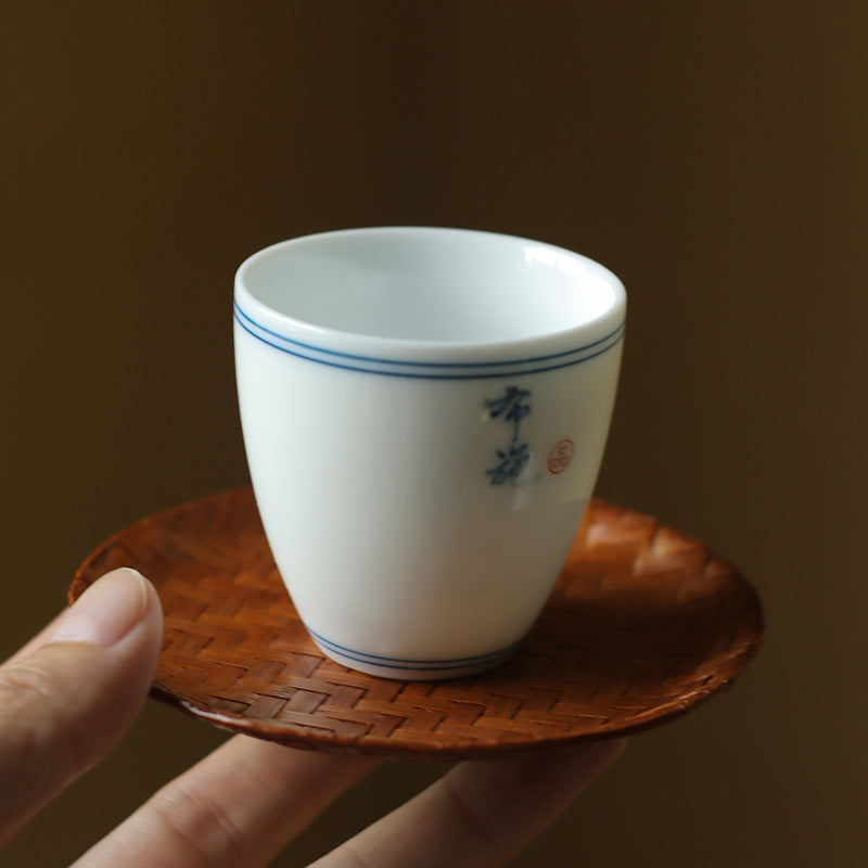 Gohobi Handmade Bamboo Cup Coasters Placemats – Rattan Tea Coaster Heat Insulation Pad