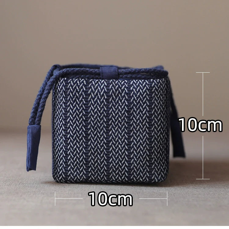 Gohobi Denim Small Teaware Storage Travel Bag Shifuku