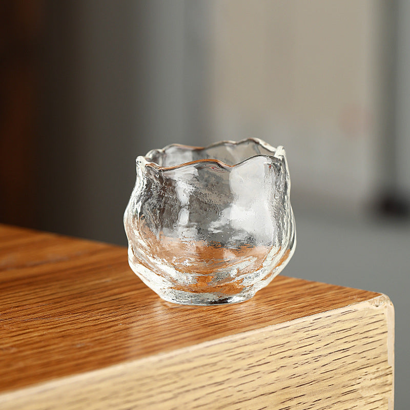Gohobi Handmade Wabi Sabi Round and Square Glass Tea Cup