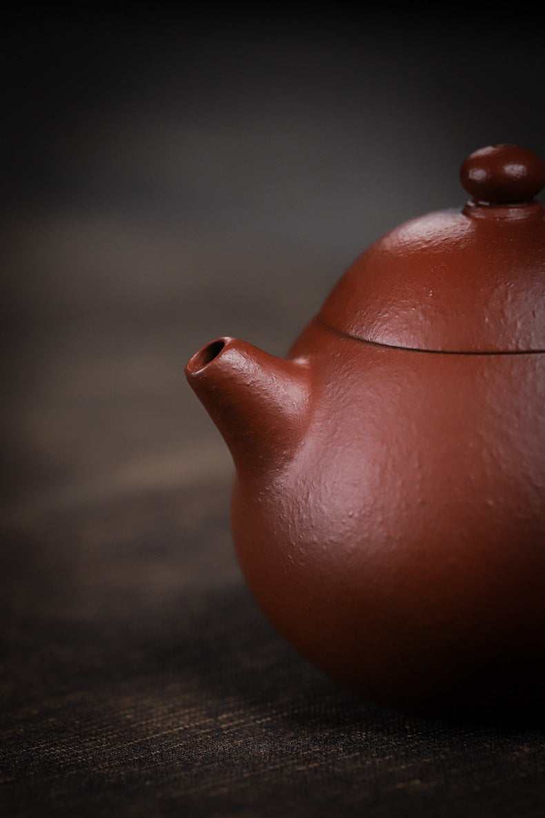 Gohobi Handmade Yixing Red Zisha Clay Teapot – 150ml Handmade Original Ore Raw Zhuni Clay Wen Dan Style Teapot with Built-in Filter, Small Gongfu Purple Clay Teaware