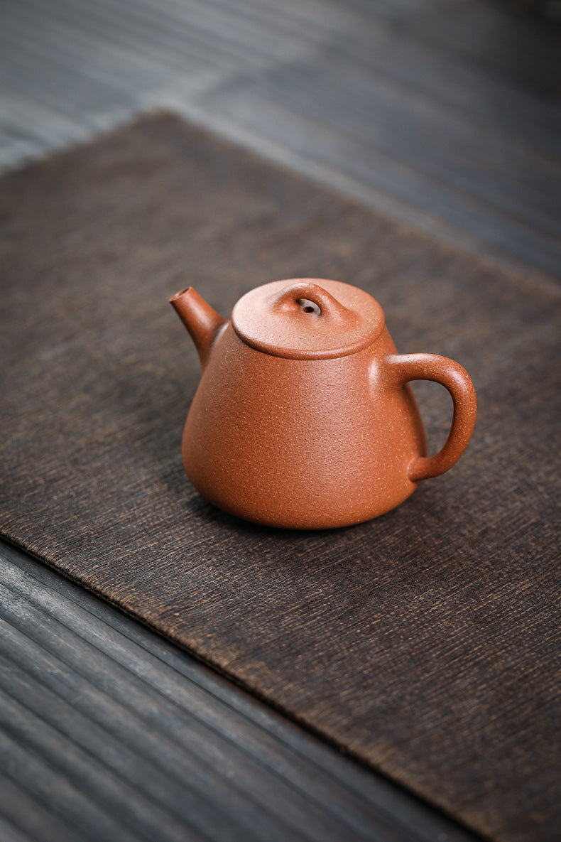 Gohobi Handmade Yixing Zisha Sandy Purple Clay Teapot 150ml – Original Ore Golden Jiangpo Clay Gaoshi Piao Teapot, Lightweight Body for Gongfu Tea Brewing
