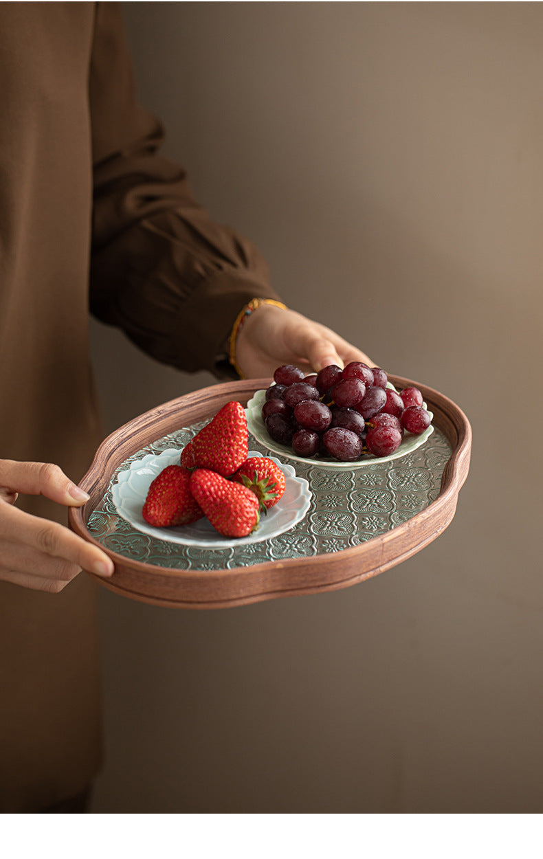 Gohobi Traditional Japanese Glazed Fruit Nuts Small Plate - Lotus 011