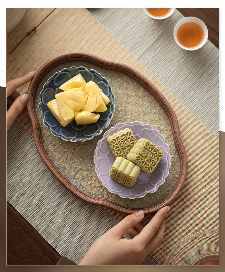 Gohobi Traditional Japanese Glazed Fruit Nuts Small Plate - Lotus 011