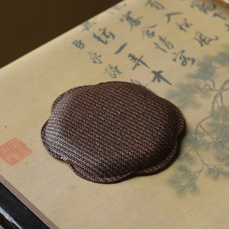 Gohobi Handmade Bamboo Cup Coasters Placemats – Rattan Tea Coaster Heat Insulation Pad
