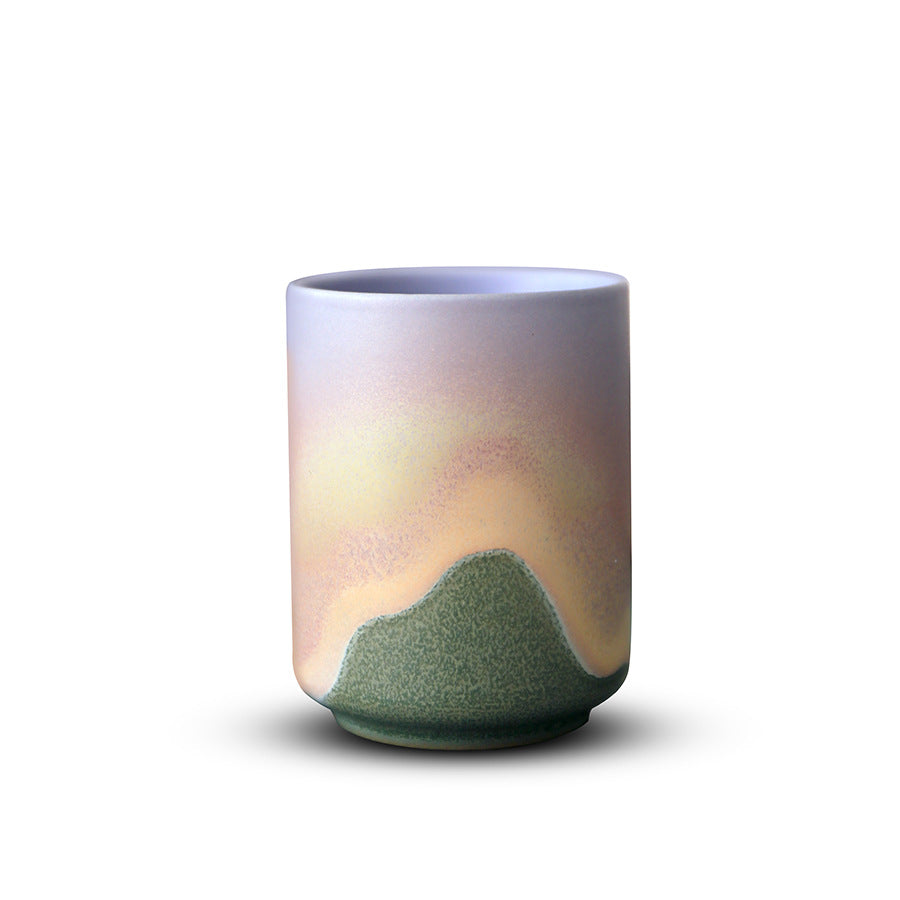 Gohobi Ceramic Japanese Style Green Pink Tea Cup Yunomi