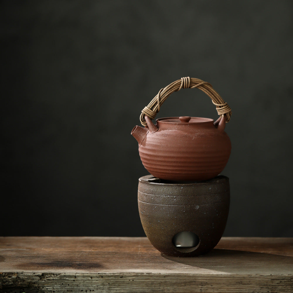 Gohobi Ceramic Alcohol Lamp Tea Stove – Handmade Old Rock Clay Tea Warmer