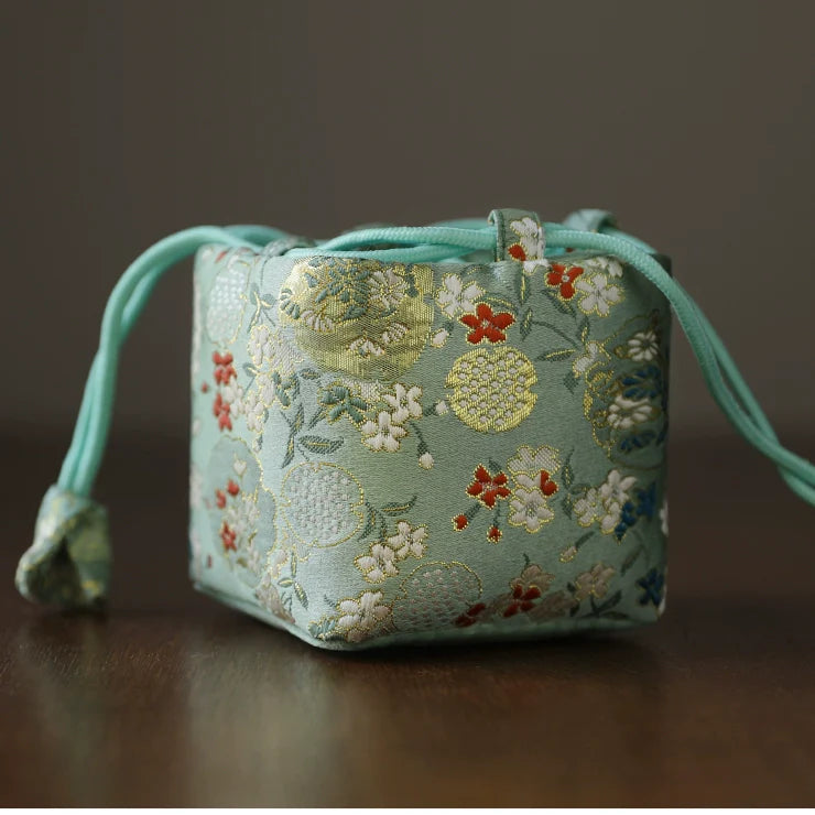 Gohobi Colourful Brocade Teaware Storage Travel Bag Shifuku