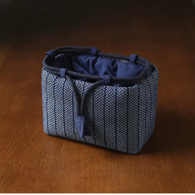 Gohobi Denim Medium Teaware Storage Travel Bag Shifuku