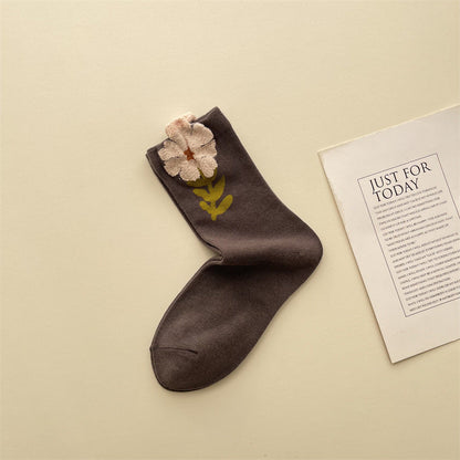 Gohobi Japanese Tulip Mid-Calf Socks
