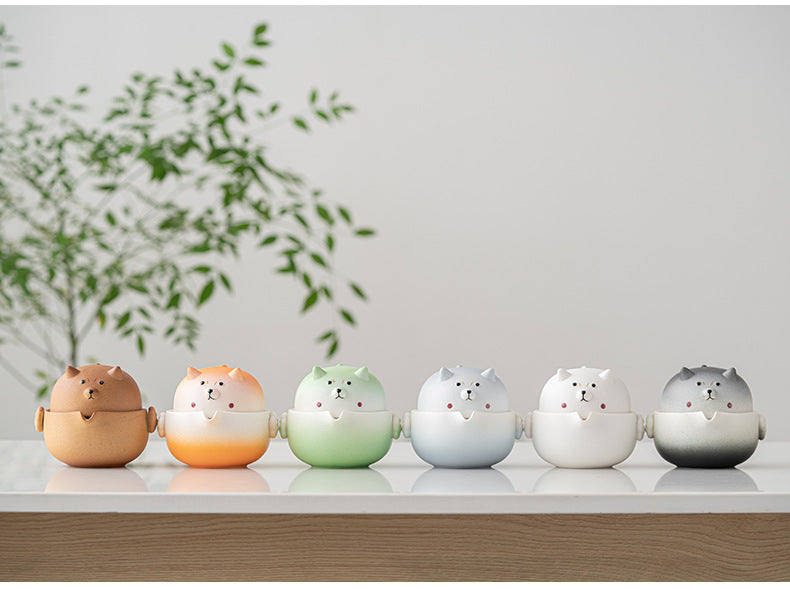 Gohobi Shiba Inu Teapot and Tea Cup Set Travel Tea Set