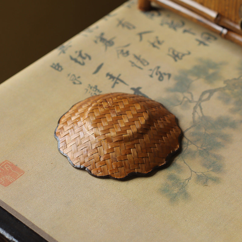 Gohobi Handmade Bamboo Cup Coasters Placemats – Rattan Tea Coaster Heat Insulation Pad