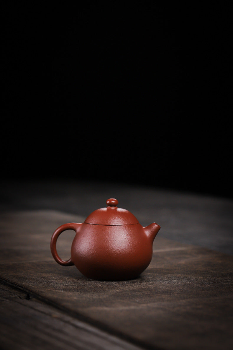 Gohobi Handmade Yixing Red Zisha Clay Teapot – 150ml Handmade Original Ore Raw Zhuni Clay Wen Dan Style Teapot with Built-in Filter, Small Gongfu Purple Clay Teaware