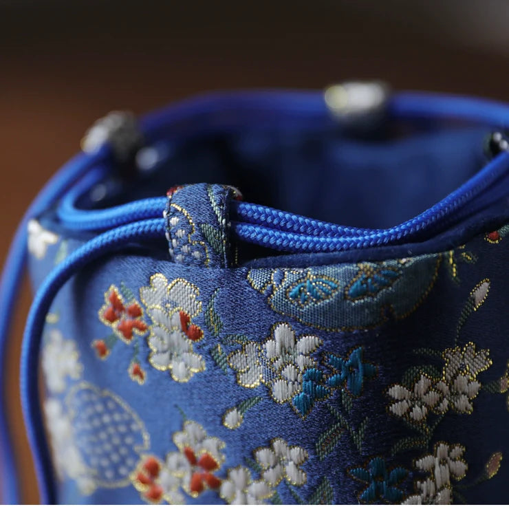 Gohobi Colourful Brocade Teaware Storage Travel Bag Shifuku