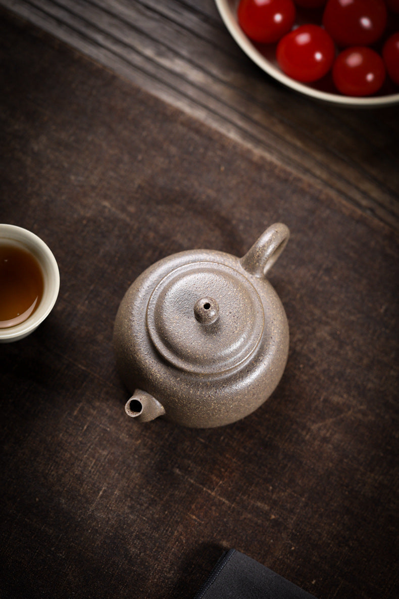 Gohobi Handmade Yixing Zisha Sandy Purple Clay Teapot – 170ml Original Ore Qing jiangpo Clay, Handmade Light Body with Built-in Filter, Traditional Chinese Purple Clay Teaware