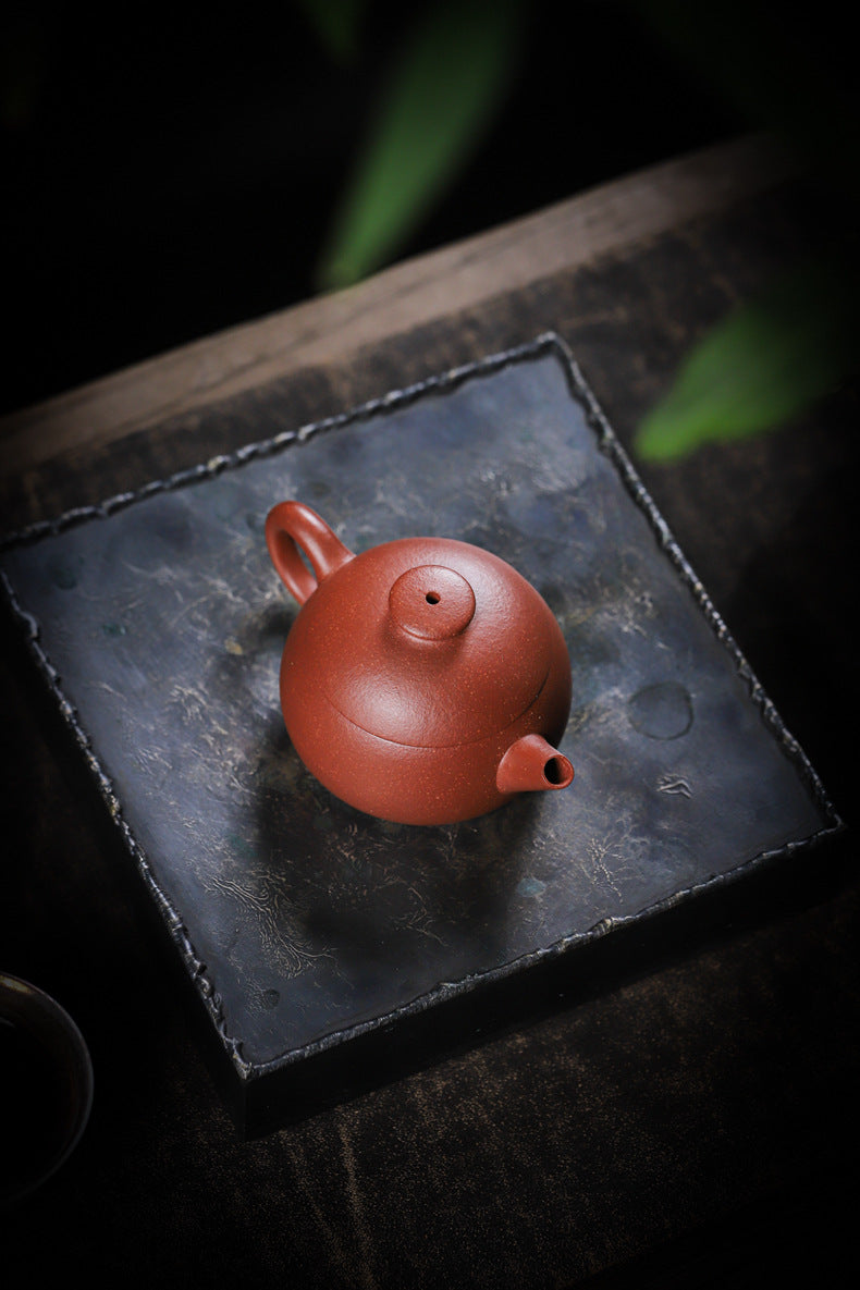 Gohobi Handmade Yixing Zisha Sandy Purple Clay Teapot – 90ml Handmade Original Ore Jiangpo Clay Bowl-Shaped Teapot, Thin Body with Built-in Filter, Gongfu Small Teaware