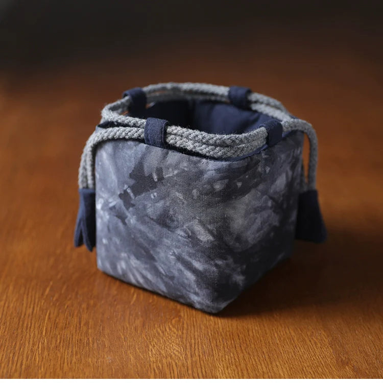 Gohobi Dyed Fabric Teaware Storage Travel Bag Shifuku