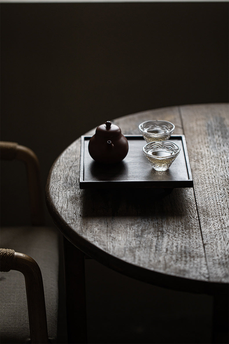 Gohobi Japanese-style Wabi-Sabi Ebony Black Square Tray 004