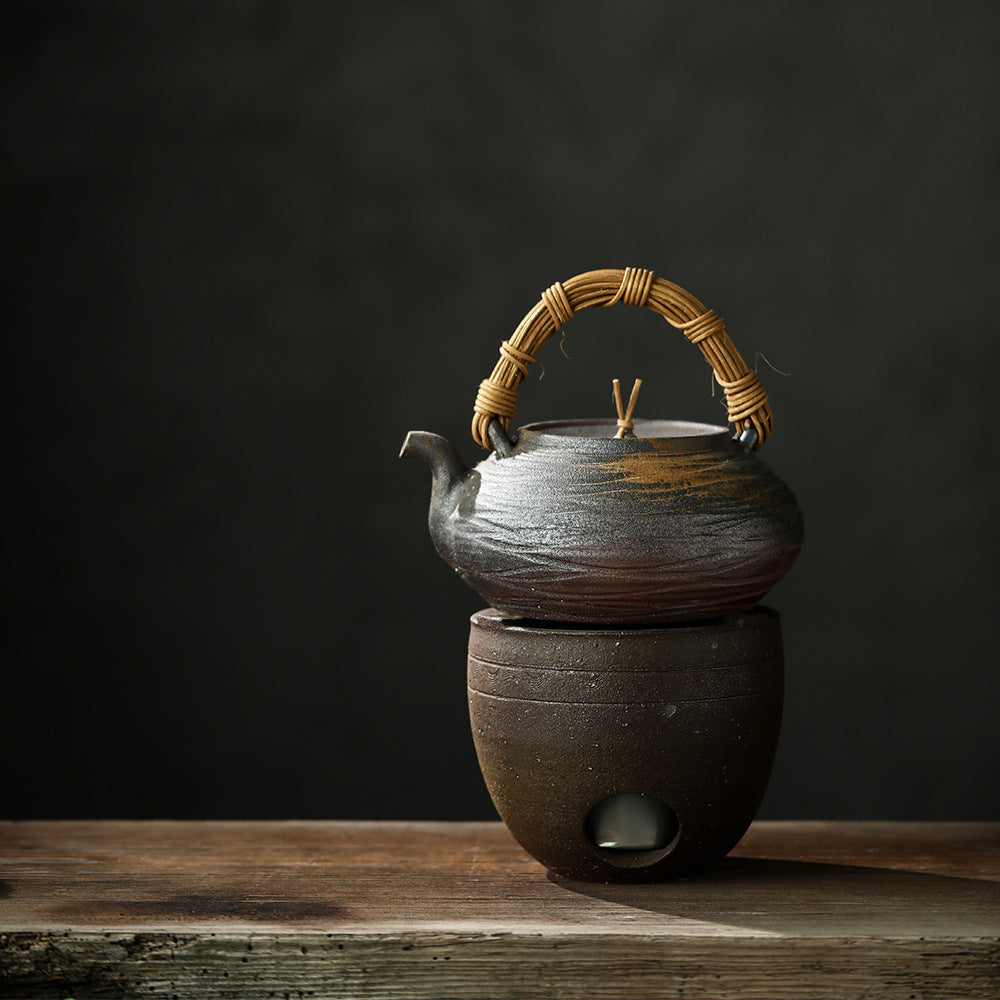Gohobi Ceramic Alcohol Lamp Tea Stove – Handmade Old Rock Clay Tea Warmer