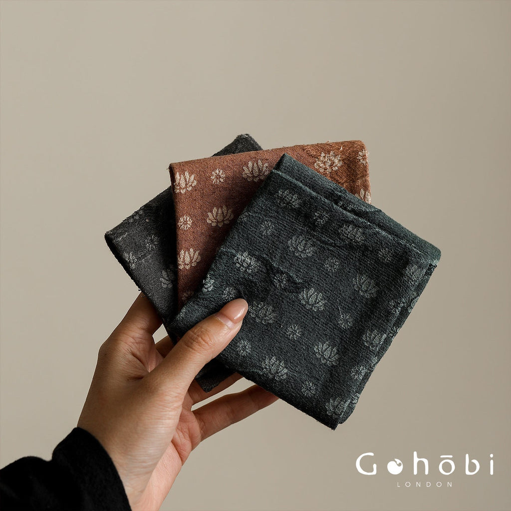 Gohobi Retro Lotus Tea Towel – Thick Absorbent Zen Tea Cloth for Tea Table