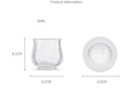 Gohobi Pate de Verre Zen Snow Glass Tea Cup