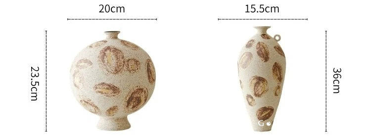 Gohobi Wabi-Sabi Sand Texture Large Vase – Handmade Jingdezhen Ceramic Flower Vessel