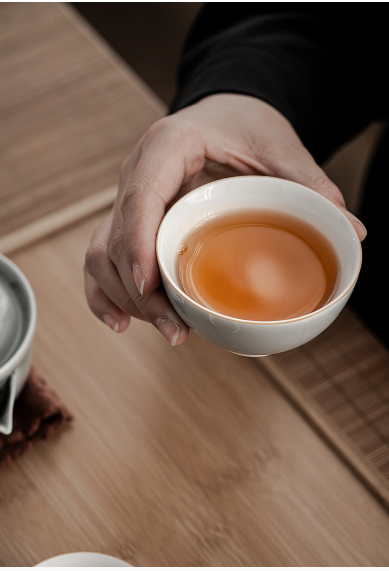 Gohobi Japanese Style Ice Grey Gaiwan Travel Tea Set 004