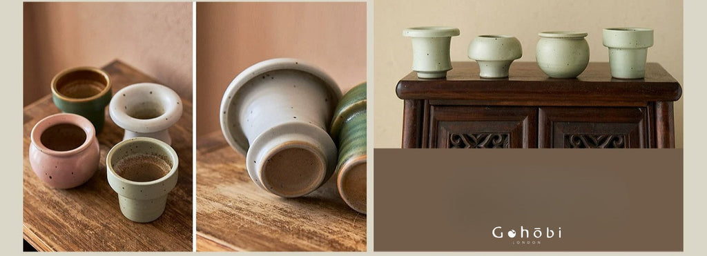 Gohobi Japanese Ikebana Mini Ceramic Vase – Jingdezhen Wabi-Sabi Desktop Flower Vase