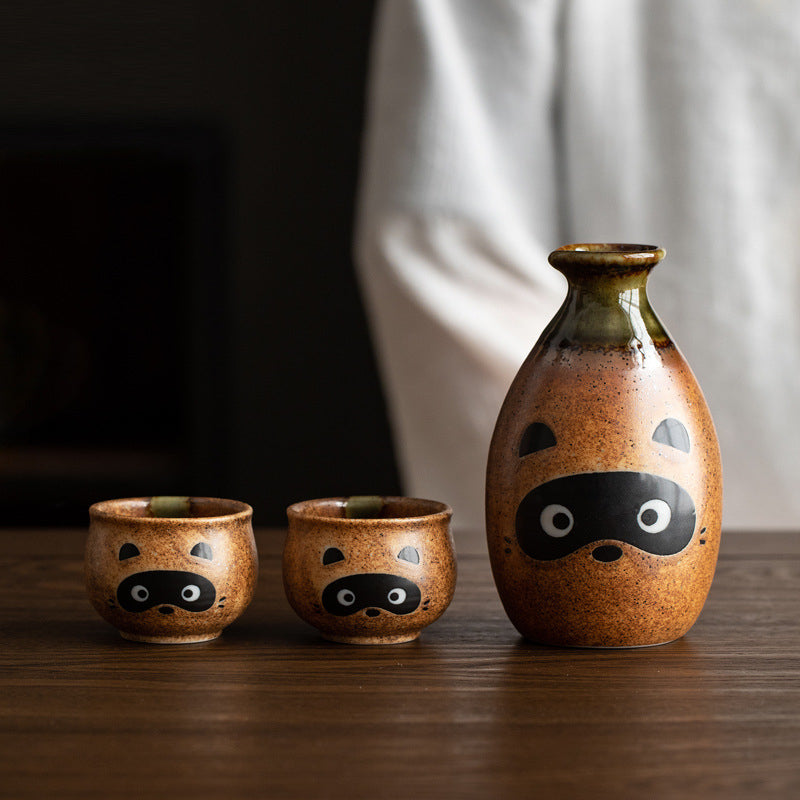 Gohobi Japanese Raccoon Sake Set Tea Set [Made In Japan]