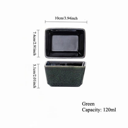 Gohobi Iridescent Kiln-Change Rectangular Ceramic Sauce Bowl