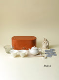 Gohobi White Porcelain Pumpkin Travel Tea Set