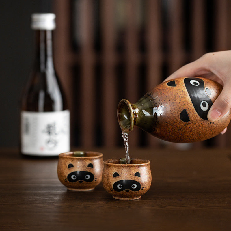 Gohobi Japanese Raccoon Sake Set Tea Set [Made In Japan]