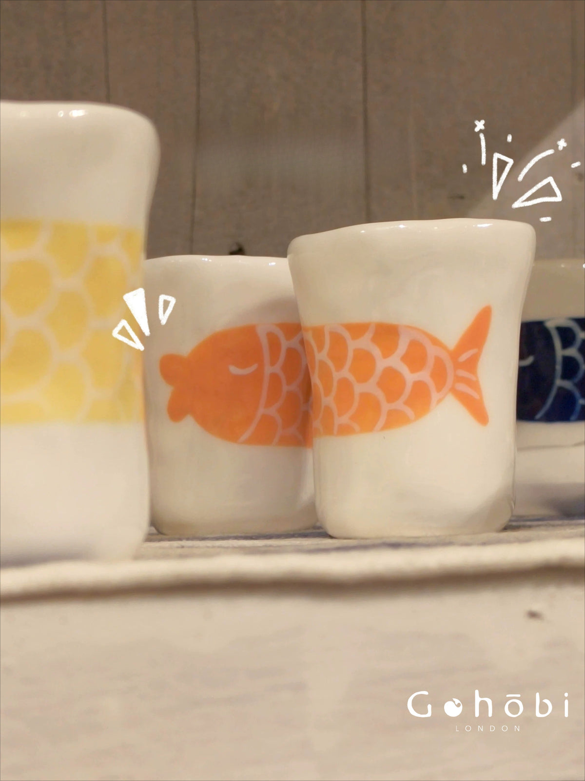 Gohobi x Little Diary Hand-Painted Fish Ceramic Coffee Cup