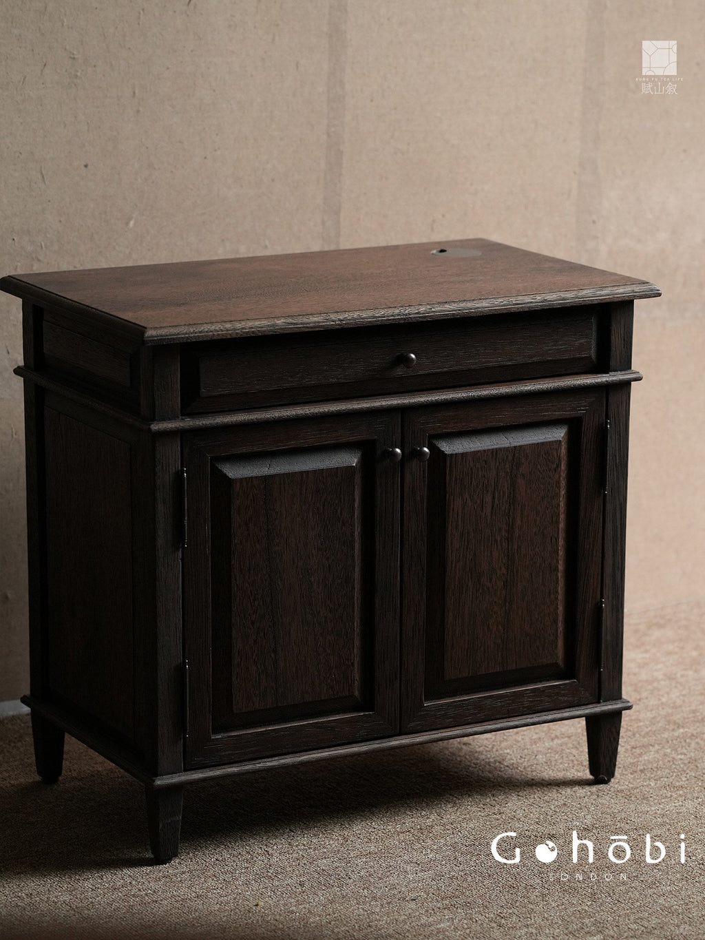 [賦山敘 x Gohobi] Gohobi Shanghai Style Teak Tea Cabinet – Solid Wood Retro Tea Table Side Cabinet