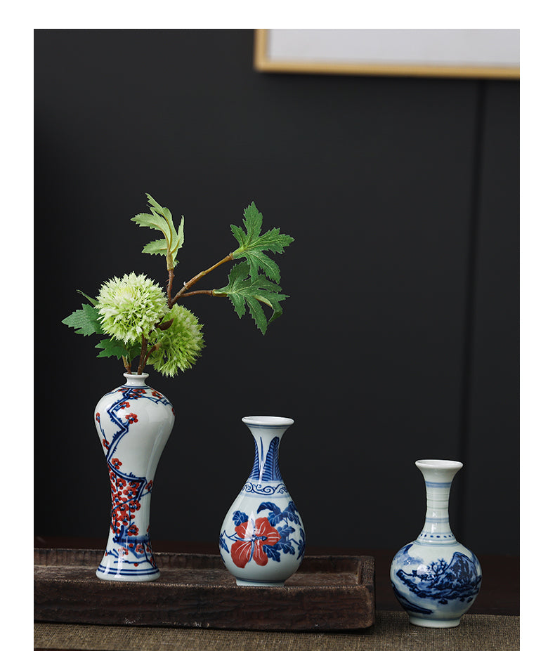 Gohobi Hand-painted Blue and White Porcelain Vase (Water and Mountains)