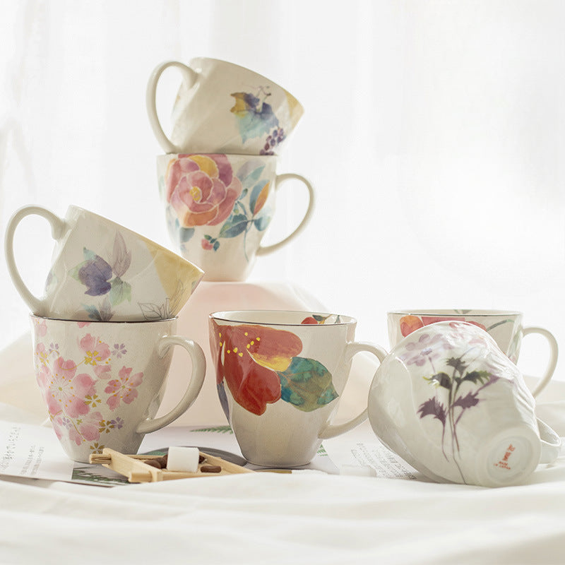 Gohobi Japanese Flowers Mug Coffee Cup [Made In Japan]