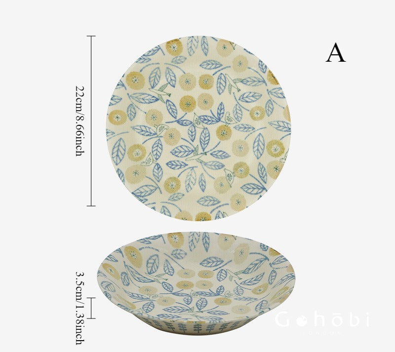 Gohobi Japanese Minoya Ceramic Small Plate [Made in Japan] – Underglaze Minoyaki Tableware